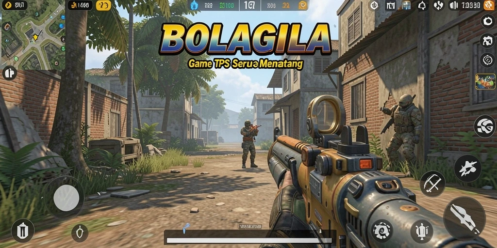 Screenshot BOLAGILA menunjukkan aksi seru dalam pertempuran TPS.