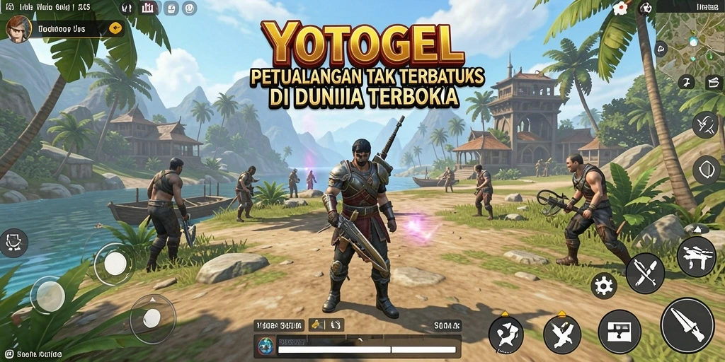 Screenshot gameplay YOTOGEL menampilkan petualangan penuh aksi di dunia terbuka.