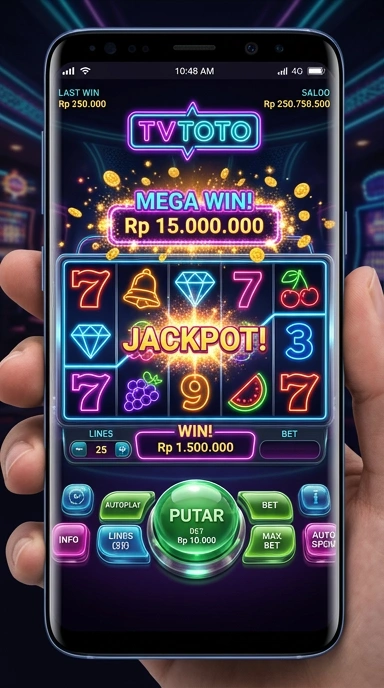 Tampilan utama aplikasi tvtoto dengan navigasi yang intuitif.